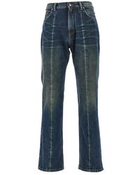 Versace - Straight Leg Distressed Jeans - Lyst