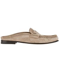 Fendi - Scrunch' Suede Leather Sabot - Lyst
