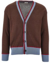 GALLIA KNIT - Ribbed Cotton Cardigan - Lyst