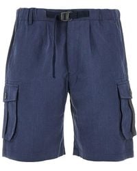 Sease - Linen Cargo Shorts With Belt - Lyst