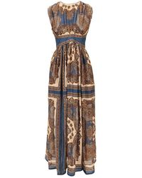 Zimmermann - 'Mahon' Paisley Silk Long Dress - Lyst