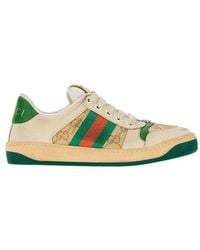 Gucci - 'Screener' Leather And Fabric Sneakers Kids - Lyst