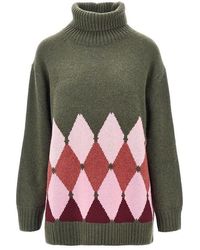 Ballantyne - Lozenge Cashmere Turtleneck Sweater - Lyst