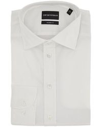 Emporio Armani - Stretch Poplin Modern Fit Shirt - Lyst