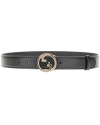 Gucci - Interlocking Gg Buckle Leather Belt - Lyst