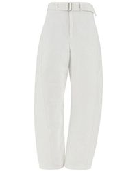 Lemaire - 'Twisted' Denim Pants With Belt - Lyst