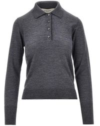 Golden Goose - 'Ghislayne' Knitted Polo Shirt - Lyst