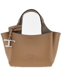 Tod's - Grained Leather Mini Shopping Bag - Lyst