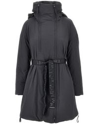 Emporio Armani - Down Parka Coat With Belt - Lyst