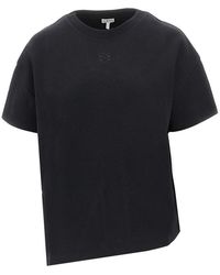 Loewe - Anagram Embroidery Asymmetrical T-Shirt - Lyst