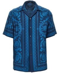 Versace - Barocco Print Silk Shirt - Lyst