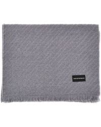 Emporio Armani - Jacquard Wool Scarf - Lyst