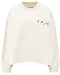 MM6 by Maison Margiela - Calligraphic Logo Print Sweatshirt - Lyst