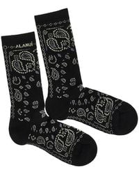 Alanui - Cotton-Blend Socks With Bandana Motif - Lyst