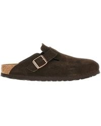 Birkenstock - 'Boston' Suede Leather Sabot - Lyst