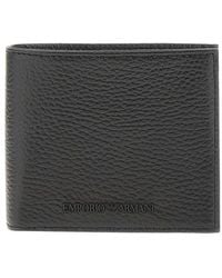Emporio Armani - Grained Leather Bi-Fold Wallet - Lyst