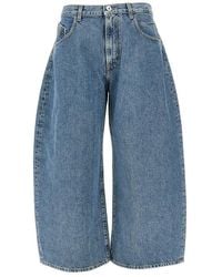 The Attico - Cropped Wide Leg Jeans - Lyst