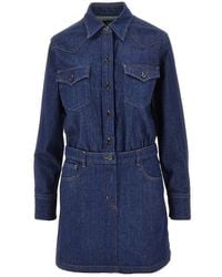 A.P.C. - A. P.C. Denim Short Dress - Lyst