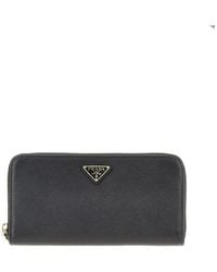 Prada - Saffiano Leather Zip-Around Wallet - Lyst
