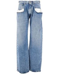 Maison Margiela - Jeans A Gamba Dritta Con Tasche Basse Donna - Lyst