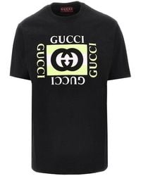 Gucci - T-Shirt Con Stampa Logo Uomo - Lyst