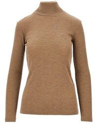Max Mara - Wool Jersey Turtleneck Top - Lyst
