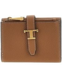 Tod's - Grained Leather Tri-Fold Wallet - Lyst