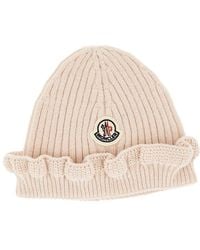 Moncler - Ruffled Wool And Cachemire Beanie Hat Kids - Lyst