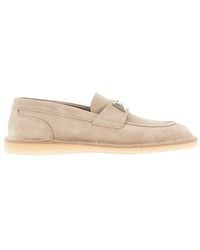 Dolce & Gabbana - Suede Leather Loafers With Dg Logo - Lyst