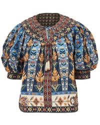 FARM Rio - Tapestry Short Sleeve Blouse - Lyst