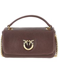 Pinko - Leather Large Click Soft Horizontal Bag - Lyst