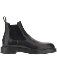 Emporio Armani - Leather Beatles Ankle Boots - Lyst