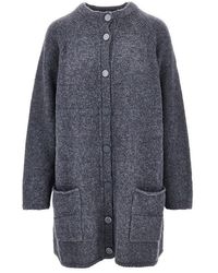 Emporio Armani - Alpaca-Blend Long Cardigan - Lyst