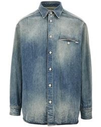 MM6 by Maison Margiela - Washed Denim Shirt - Lyst
