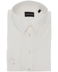 Emporio Armani - Cotton-Blend Technical Poplin Shirt - Lyst