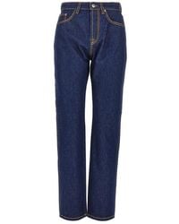 Versace - Cotton Denim Jeans With Medusa Detail - Lyst
