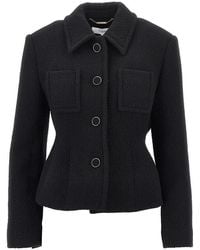 Chloé - Bouclé Wool Slim Fit Jacket - Lyst