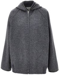 Bottega Veneta - Double Wool Blouson Jacket With Leather Trims - Lyst