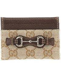 Gucci - Gg Canvas Cardholder With Horsebit - Lyst