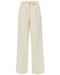 Moncler - Wool Gabardine Pants With Drawstring - Lyst