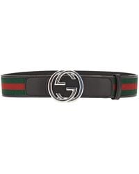Gucci - Reversible Belt With Interlocking Gg Buckle - Lyst