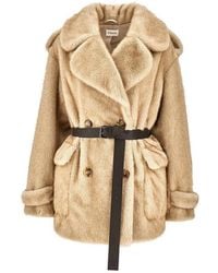 P.A.R.O.S.H. - P. A.R. O. H. Faux Fur Double-Breasted Jacket - Lyst
