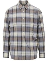 AURALEE - Check Light Wool Shirt - Lyst