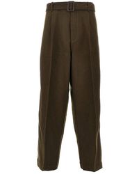 Emporio Armani - Wool And Cashmere Pants With Belt - Lyst