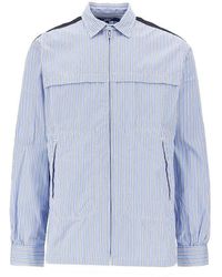 Junya Watanabe - Striped Overshirt With Denim Inserts - Lyst