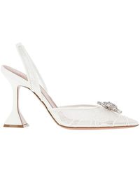 AMINA MUADDI - 'Rosie Sling' Lace Slingback Pumps - Lyst