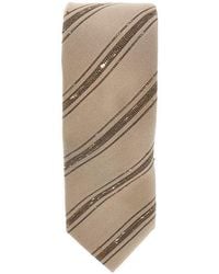 Brunello Cucinelli - Slubbed Stripes Silk And Cotton Tie - Lyst