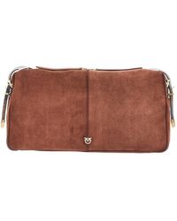 Pinko - Suede Leather Large 'Keeper' Shoulder Bag - Lyst