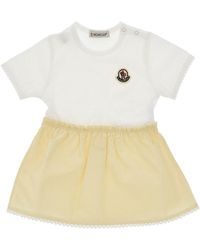 Moncler - Jersey And Poplin Mini Dress Kids - Lyst