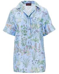 Gucci - Blue Silk Pattern Shirt - Lyst